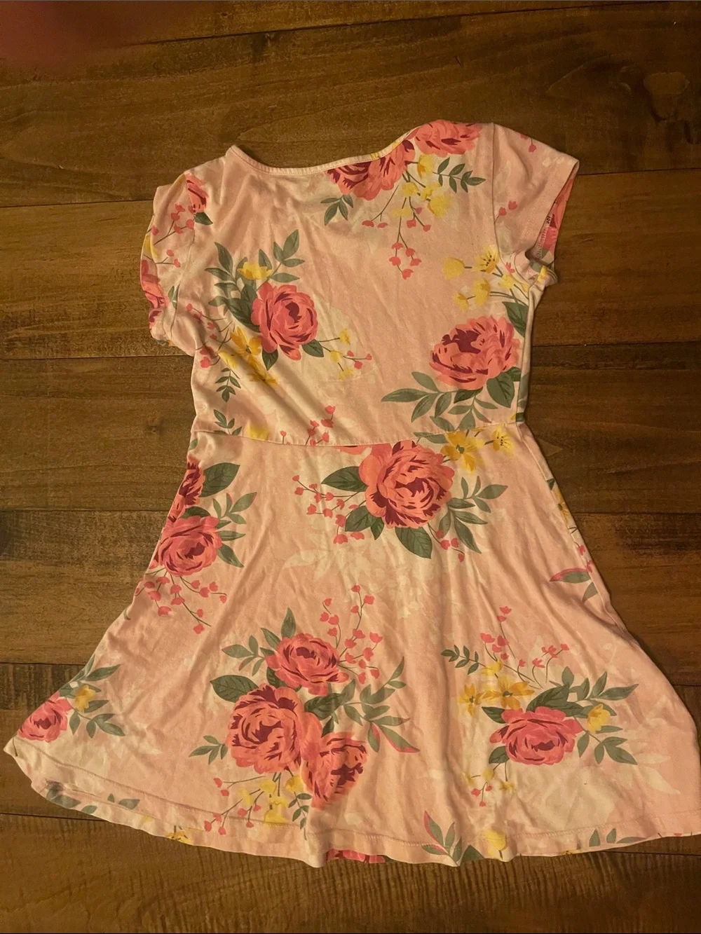 Place Pink Floral Short-Sleeve Fit & Flare Dress
